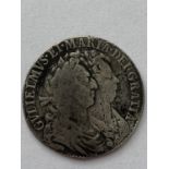 A WILLIAM AND MARY HALFCROWN. A William and mary Halfcrown dated 1689, conjoined bust r, reverse