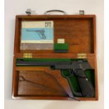 A WALTHER LP2 AIR PISTOL IN CASE. With a 24cm barrel marked 'Walther LP Mod 2 Carl Walther, Ulm /Do'