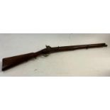 A VICTORIAN IRREGULAR XVI CAVALRY PERCUSSION CARBINE. With a 60cm barrel with underslung ram rod,