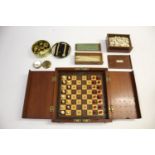 VINTAGE GAMES including a 19thc vintage alphabet game with bone letters in a small mahogany box, a