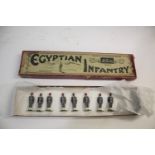 BRITAINS EGYPTIAN INFANTRY Model No 117 (hand written on end of box), with 8 various figures