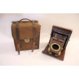ROSS OF LONDON - PLATE CAMERA & ACCESSORIES a cased mahogany plate camera made by Ross of London and