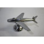DUNHILL NOVELY TABLE LIGHTER - AEROPLANE a chrome lighter in the form of an aeroplane, 16cms long