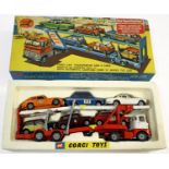 BOXED CORGI GIFT SET 41 - CAR TRANSPORTER a Gift Set 41 Corgi Car Transporter and with 6 various