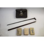 EARLY CARD GAMES, ANTIQUE BATONS & MASONIC APRON three packs of cards including Animal, Mineral,
