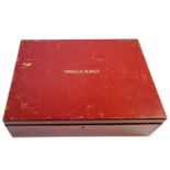 LARGE MECCANO BOXED SET - NO 10 a large red coloured Meccano box with carrying handles, with three