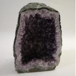 AMETHYST BLOCK, FOSSILS & STONE SAMPLES a mixed lot including a large block of Amethyst (33cms
