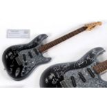 SIGNED ELECTRIC GUITAR & CERTIFICATE - COUNTING CROWS a Lotus electric guitar, signed in silver