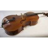 MODERN FULL SIZE CELLO - LUTHES, PARIS the cello with a two piece back and hardwood tuning pegs,