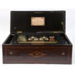 LARGE NICOLE FRERES MUSICAL BOX a lever wound musical box with an 8 air movement and striking on