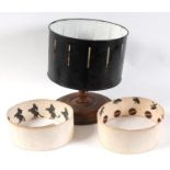VICTORIAN ZOETROPE WHEEL OF LIFE with a revolving metal canister with vertical slits, and
