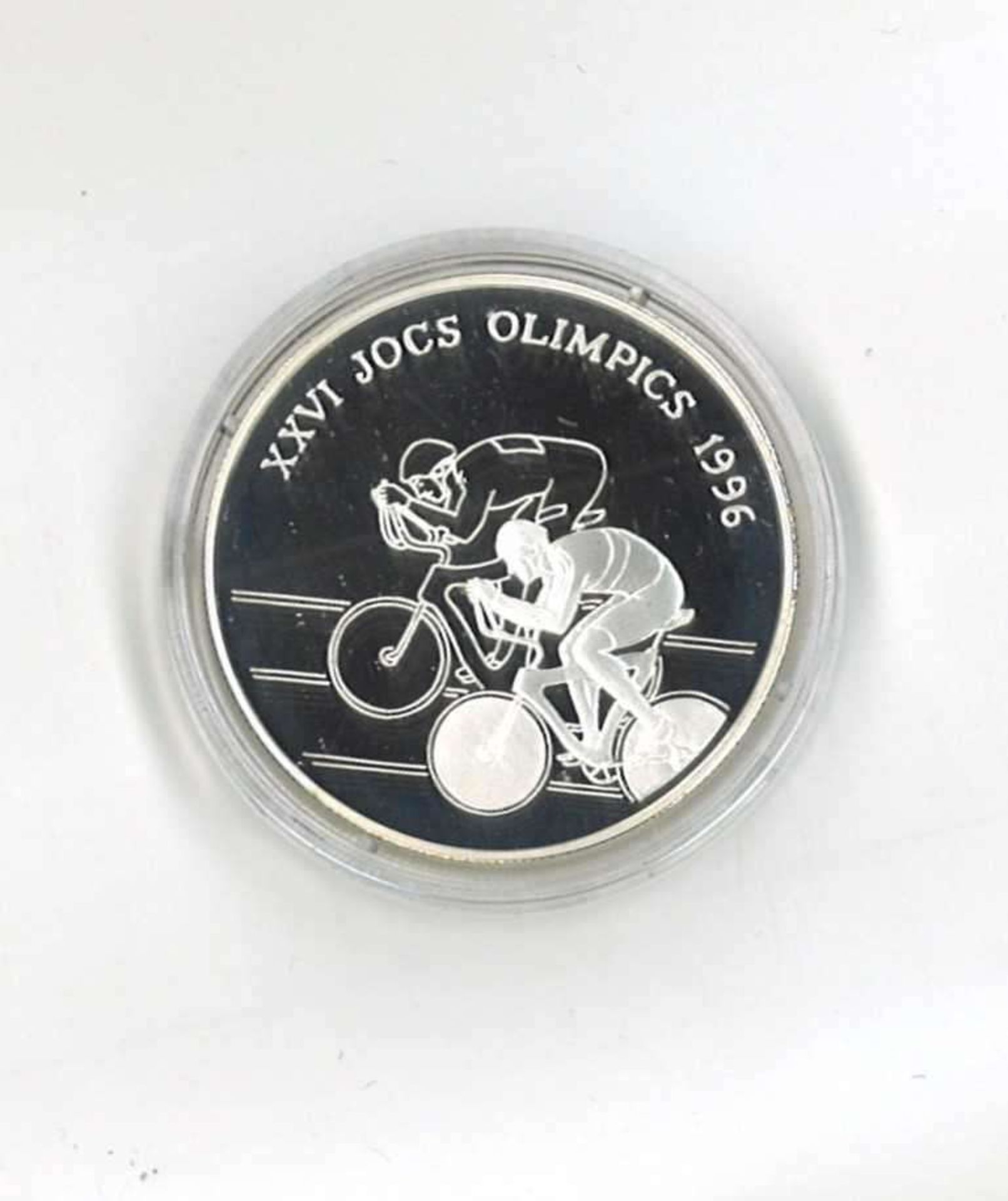 Olympische Spiele Andorra, 10 Diners, 925/1000 Silber. RadrennenOlympic Games Andorra, 10 diners, 9