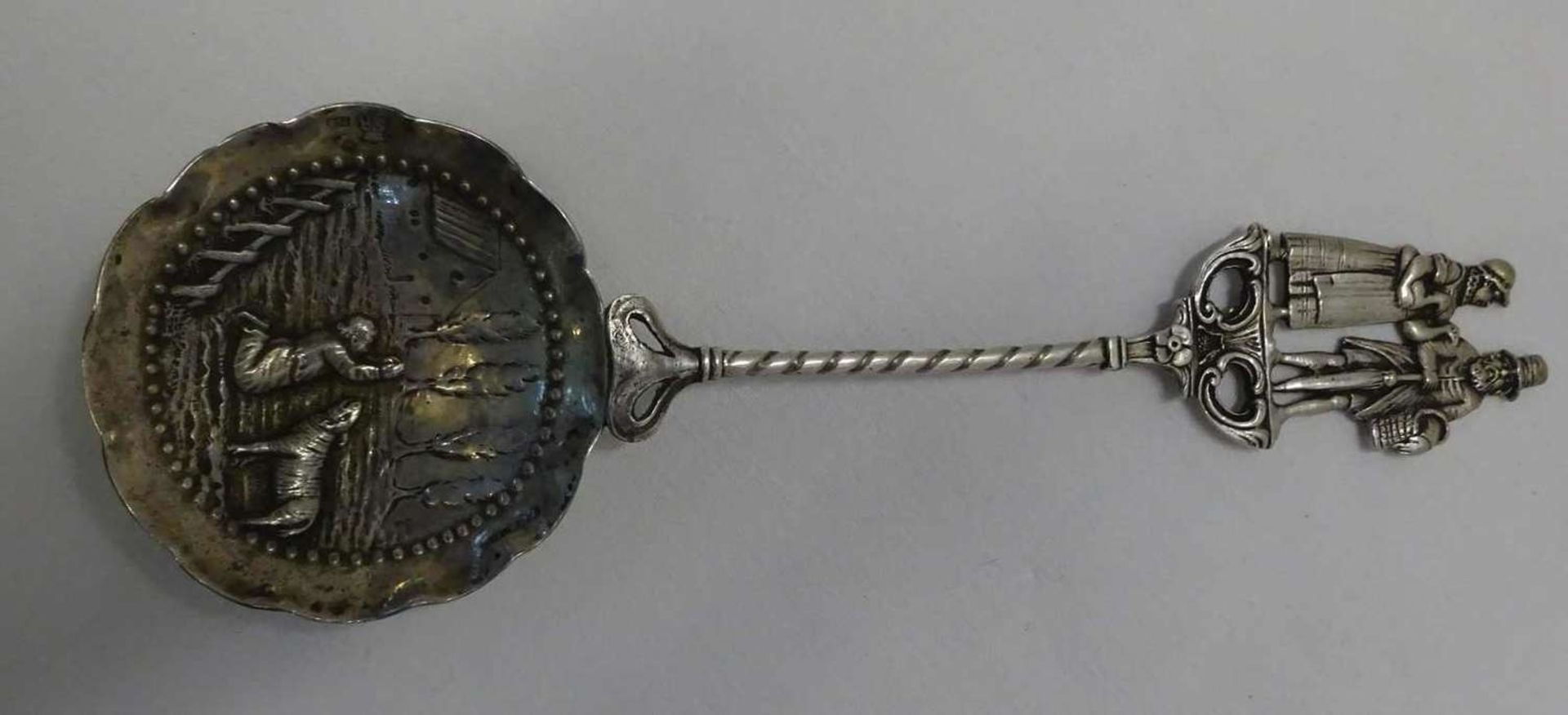 Hochzeitslöffel Silber, 19. Jhrdt., Punze SR 800 für Simon Rosenau 1861-, Juwelier einer jüdisch