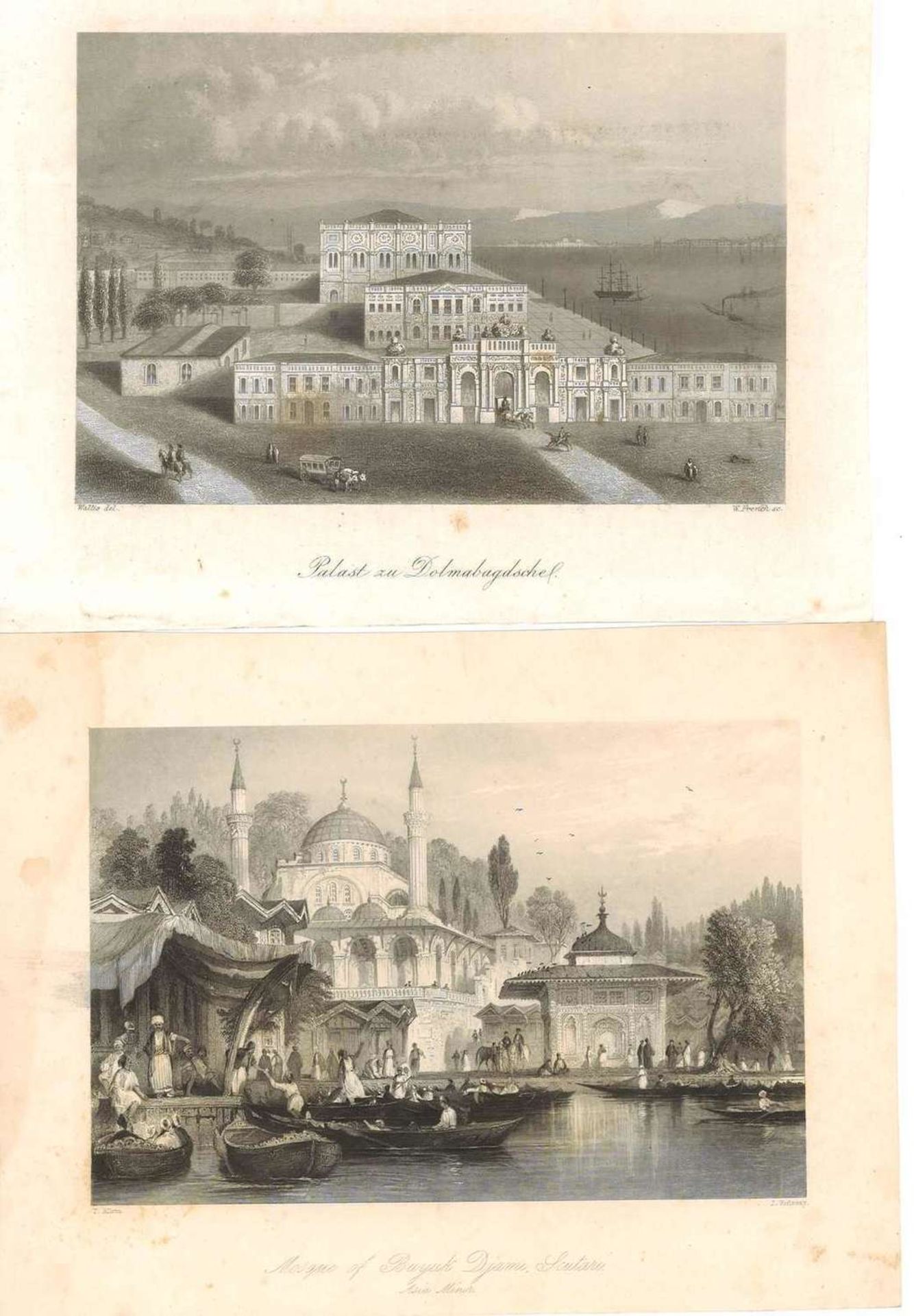 Lot Stiche & Landkarten, meist Bosphorus, Constantinople, etc. Interessantes Los.Lot engravings & m - Image 5 of 5