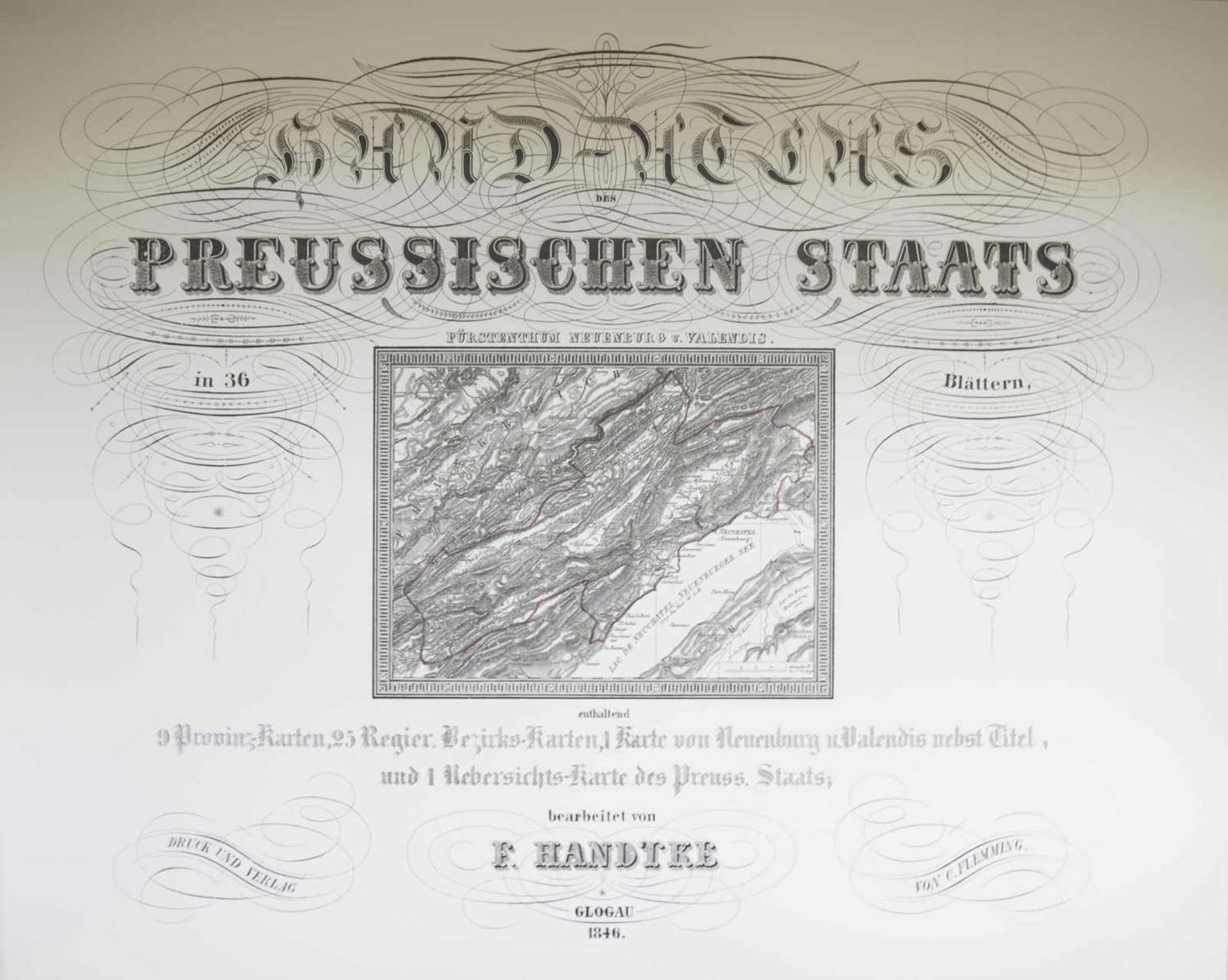 F. Handtke, Handatlas des Preußischen Staates von 1846, in 36 Blättern. Glogau 1846, Druck und Ve - Image 3 of 4