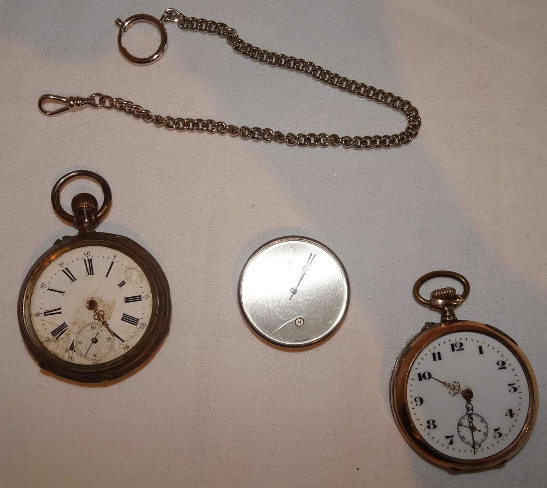 Uhren Bastlerkonvolut, Silber, insgesamt 3 Stück.Watch hobbyist group, silver, 3 pieces in total.