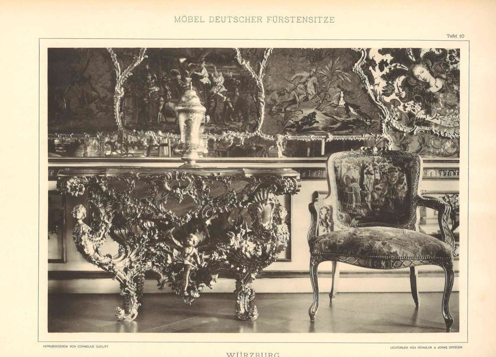 Möbel deutscher Fürstensitze, herausgegeben von Cornelius Gurlitt , Berlin 1866, Blatt. 1-9, 10-1 - Image 2 of 2