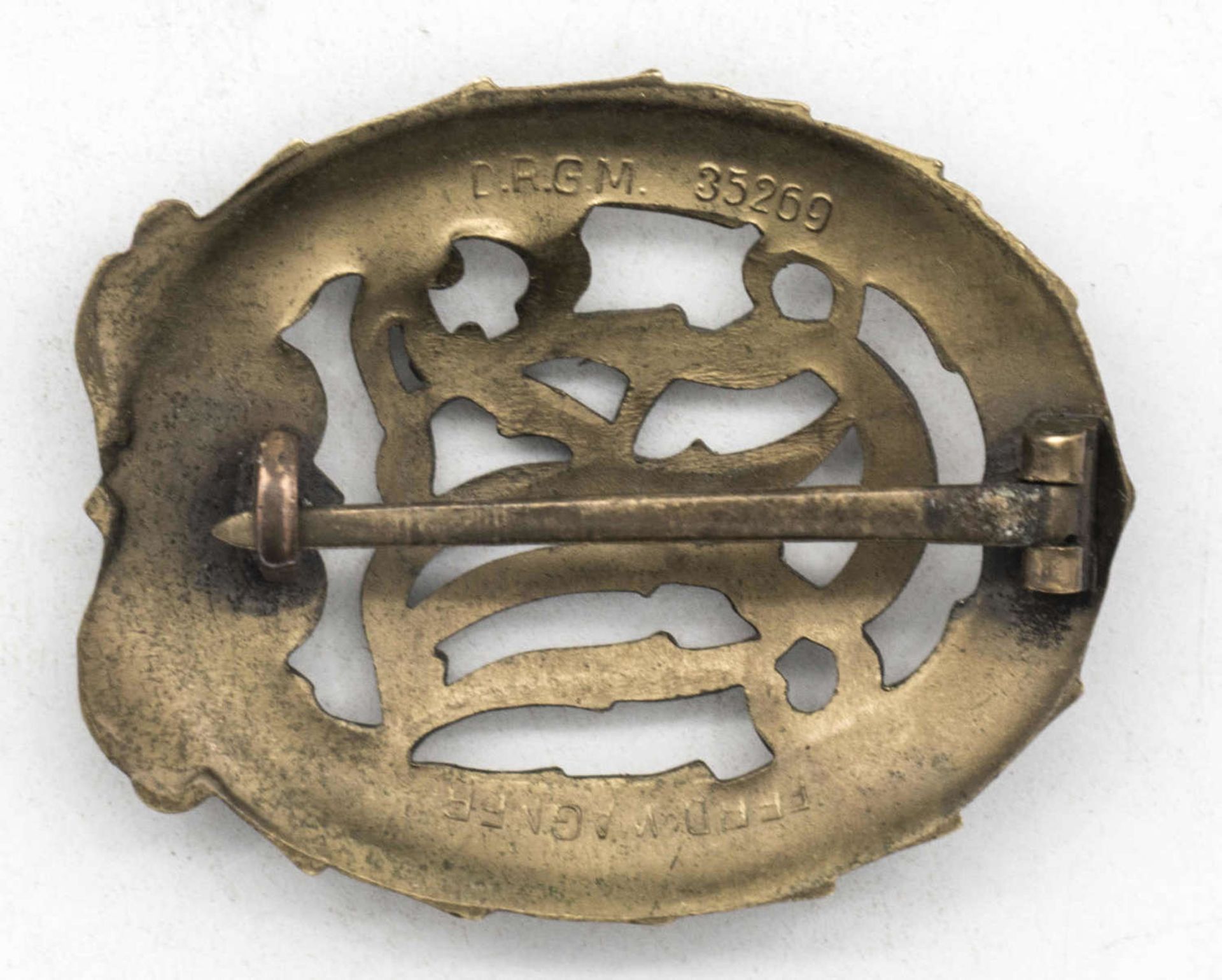 Reichs - Sportabzeichen, bronze, 2. WK. Innen: Ferd. Wagner, D.R.G.M. 35269.Reich sports badge, br - Bild 2 aus 2