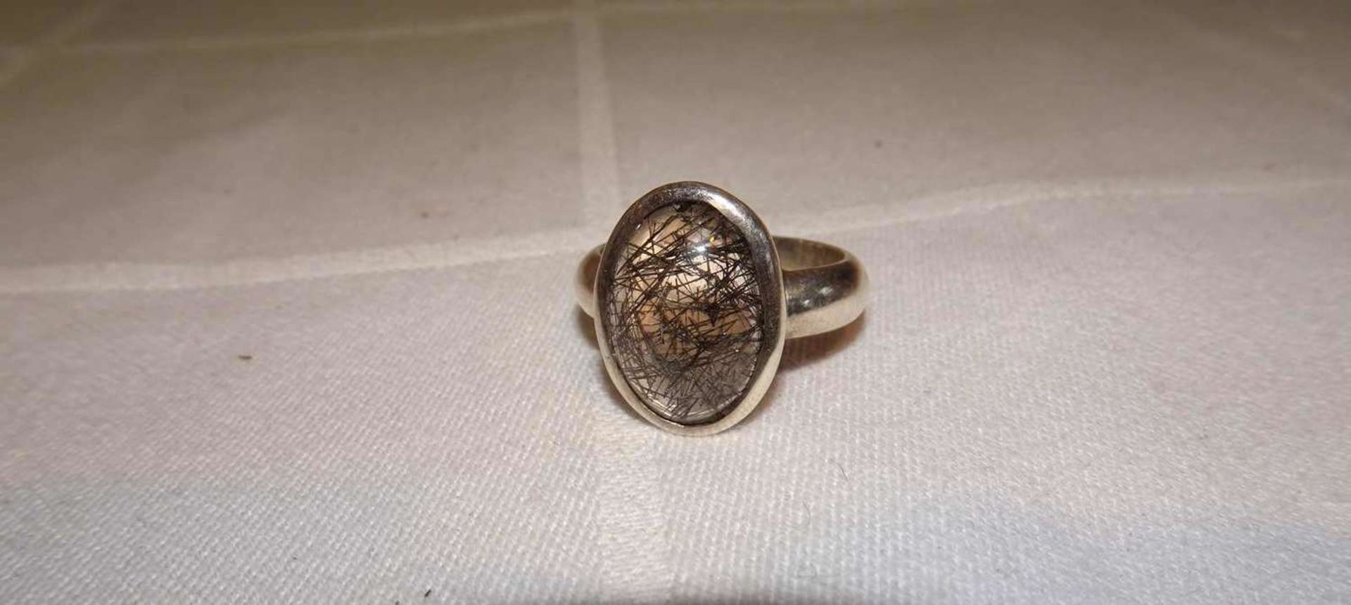 Damenring, 925er Silber, besetzt mit 1 Moosachat. Ringgröße 60.Ladies ring, 925 silver, set with - Image 3 of 3