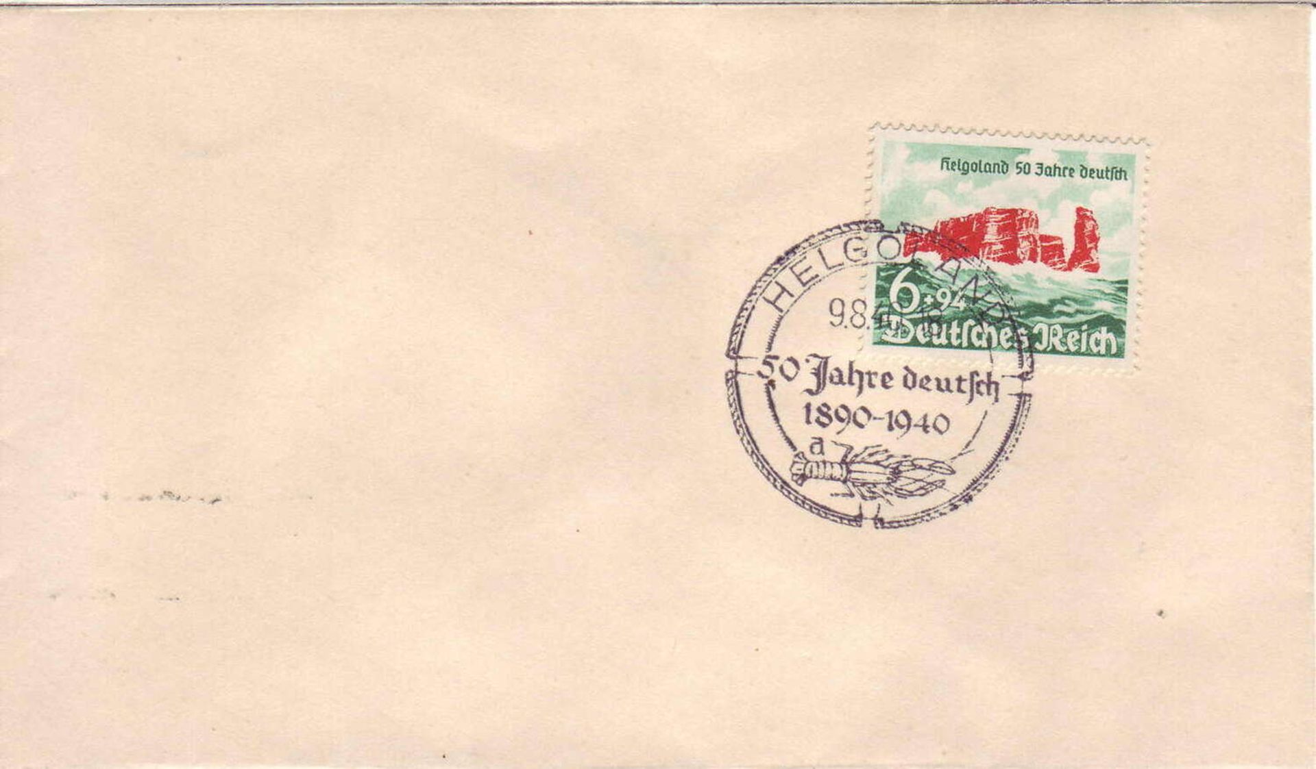 Drittes Reich 1940, Mi. - Nr. 750 auf Beleg mit Ersttagsstempel 9.8.40. Geprüft BPP Schlegel.Thir
