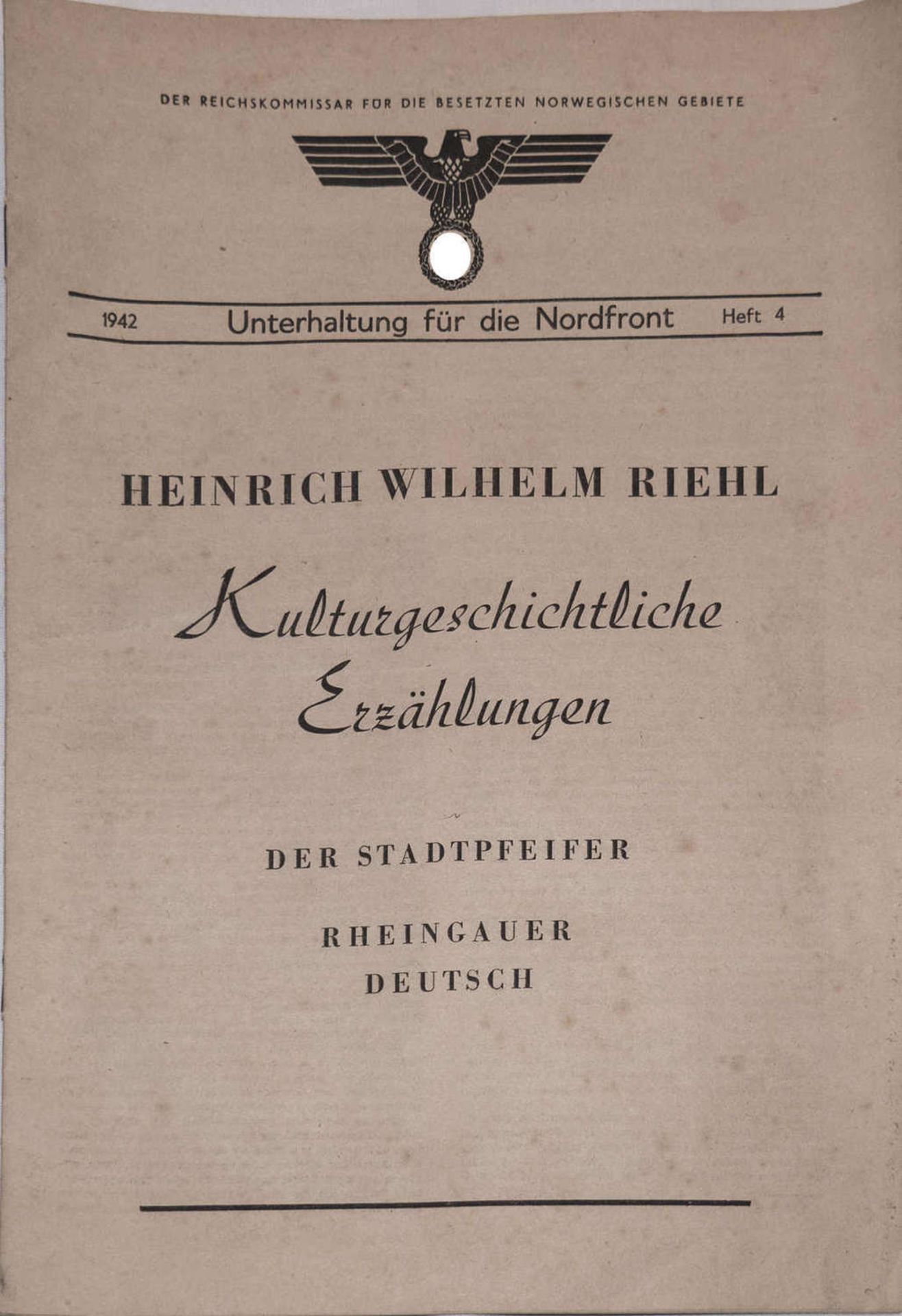 Zeitschrift "Unterhaltung für die Nordfront". Heft 4 von 1942.Magazine "Entertainment for the nort