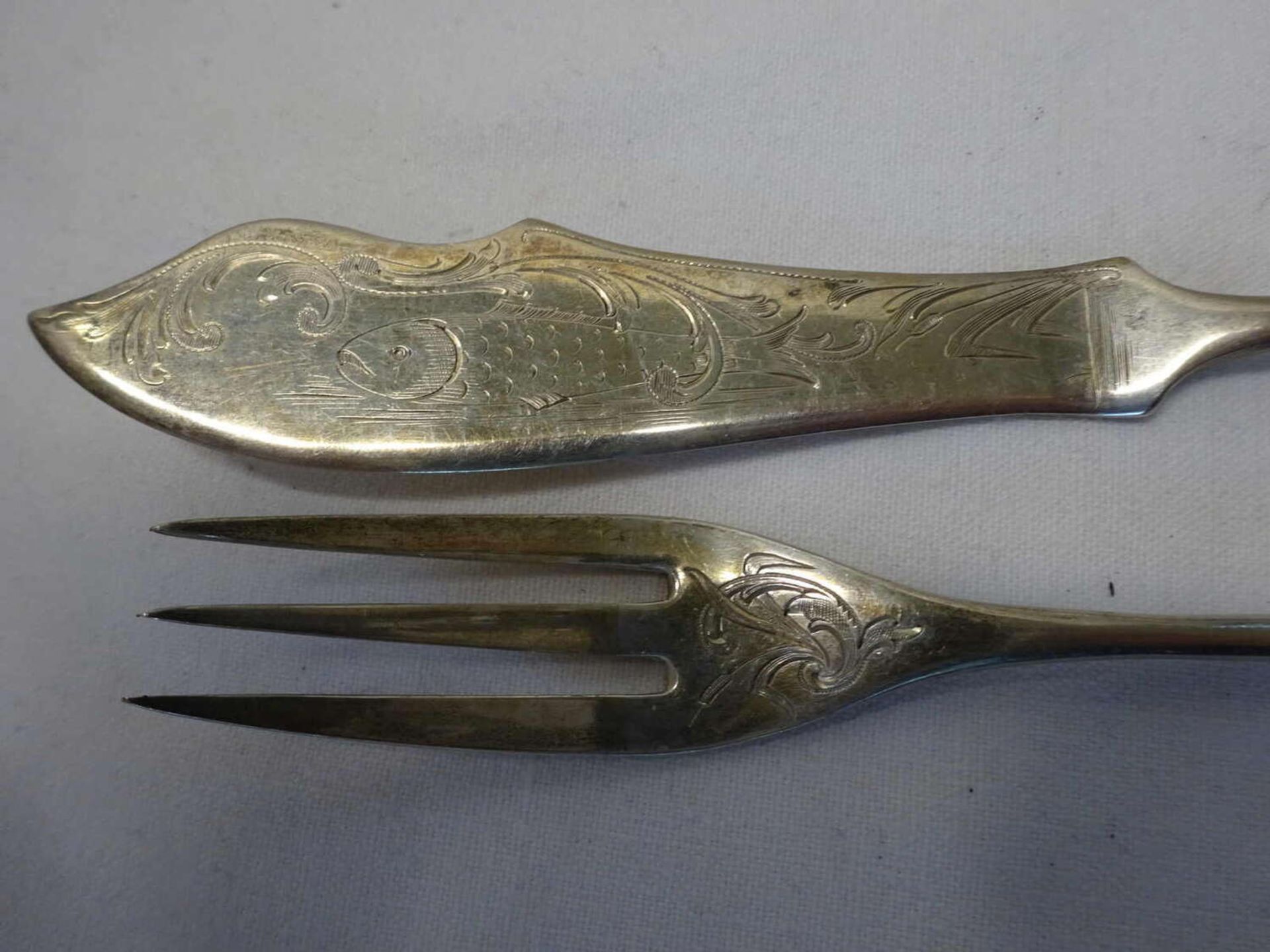 Gründerzeit - Vorlagebesteck. Silber. Guter Zustand.Wilhelminian era - template cutlery. Silver. G - Image 2 of 2