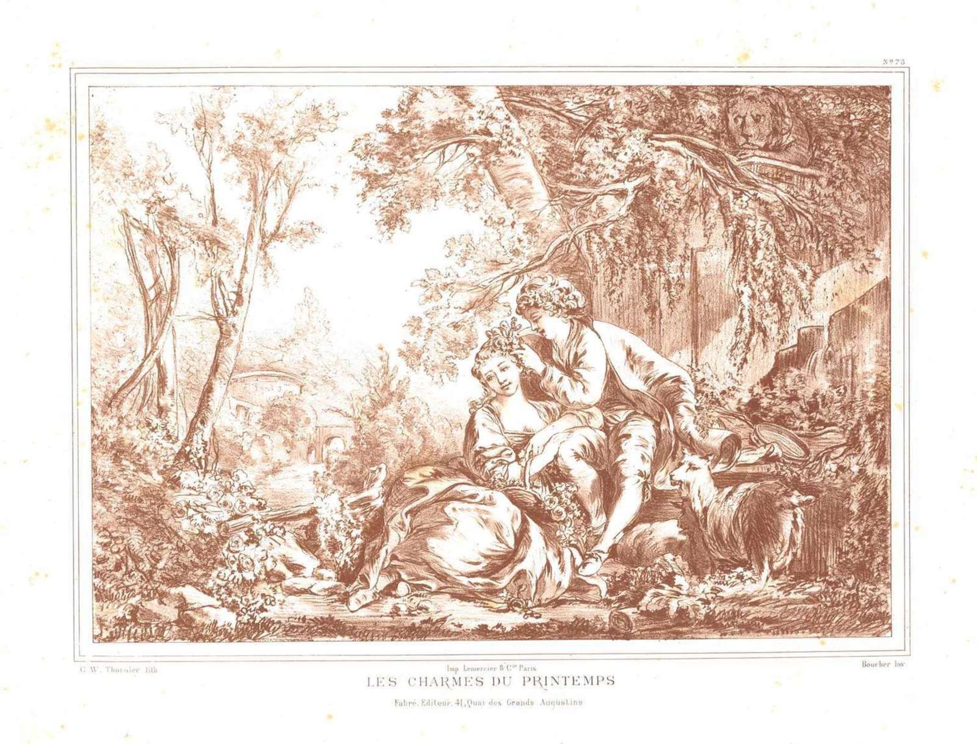 Emile Charles Wattier (1800-1868), Konvolut Lithographien nach Boucher, insgesamt 11 Blätter, hier - Image 2 of 2