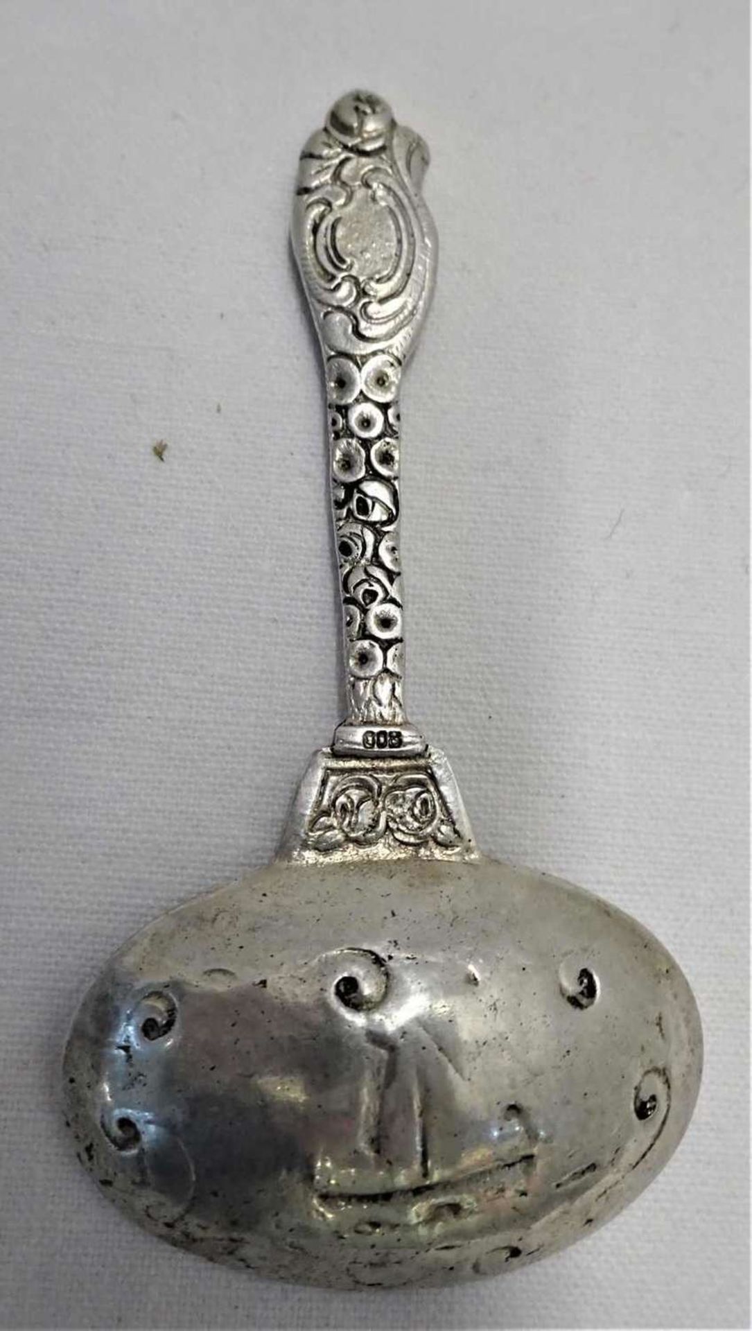 kleiner Silber Tauflöffel, 800er Silber. Länge ca. 9 cmsmall silver baptismal spoon, 800 silver. - Image 2 of 2