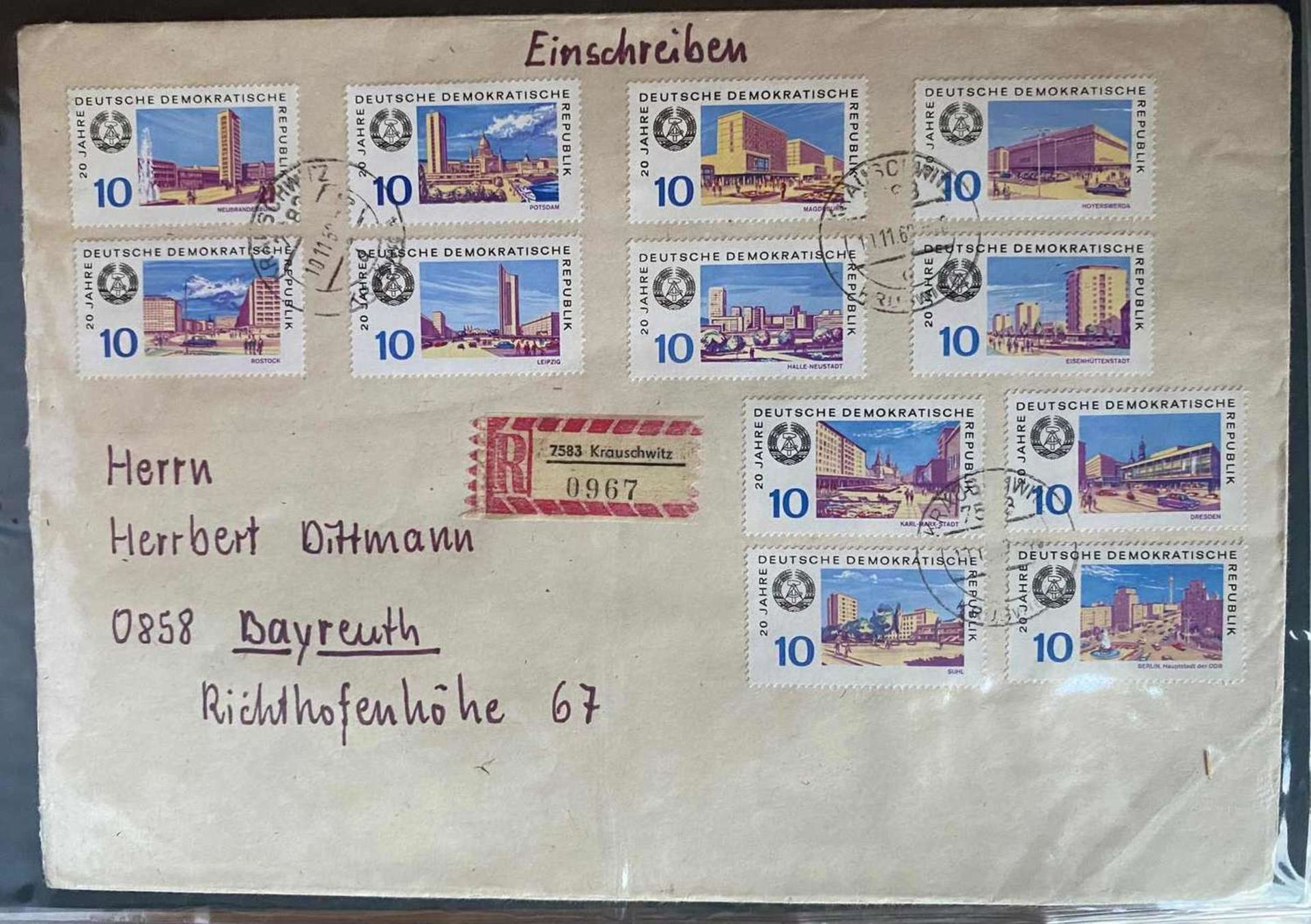 Großes Lot Ersttags- und Einschreibebriefe DDR, meist 60er Jahre, dabei Blöcke, Zusammendrucke, a - Image 2 of 6