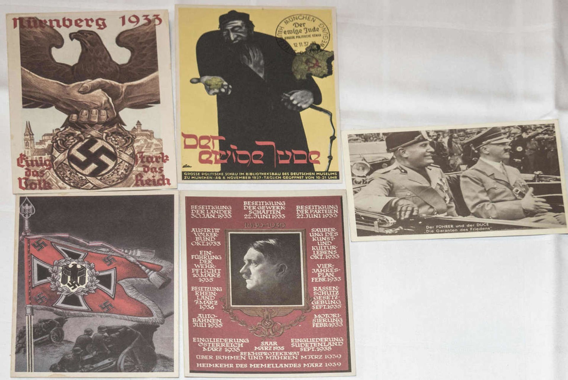 13 Propagandakarten, 3. Reich. Nachdrucke.13 propaganda cards, 3rd Reich. Reprints. - Image 2 of 2