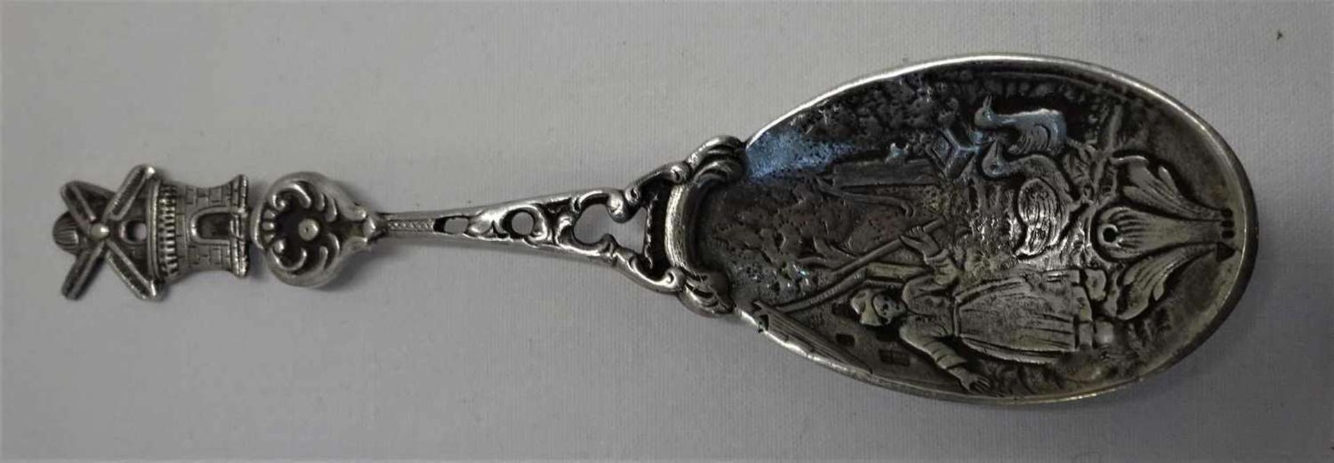 Silber Zierlöffel, 19. Jhrd., Silberpunze 800 HF. Länge ca. 16 cmSilver decorative spoon, 19th ce