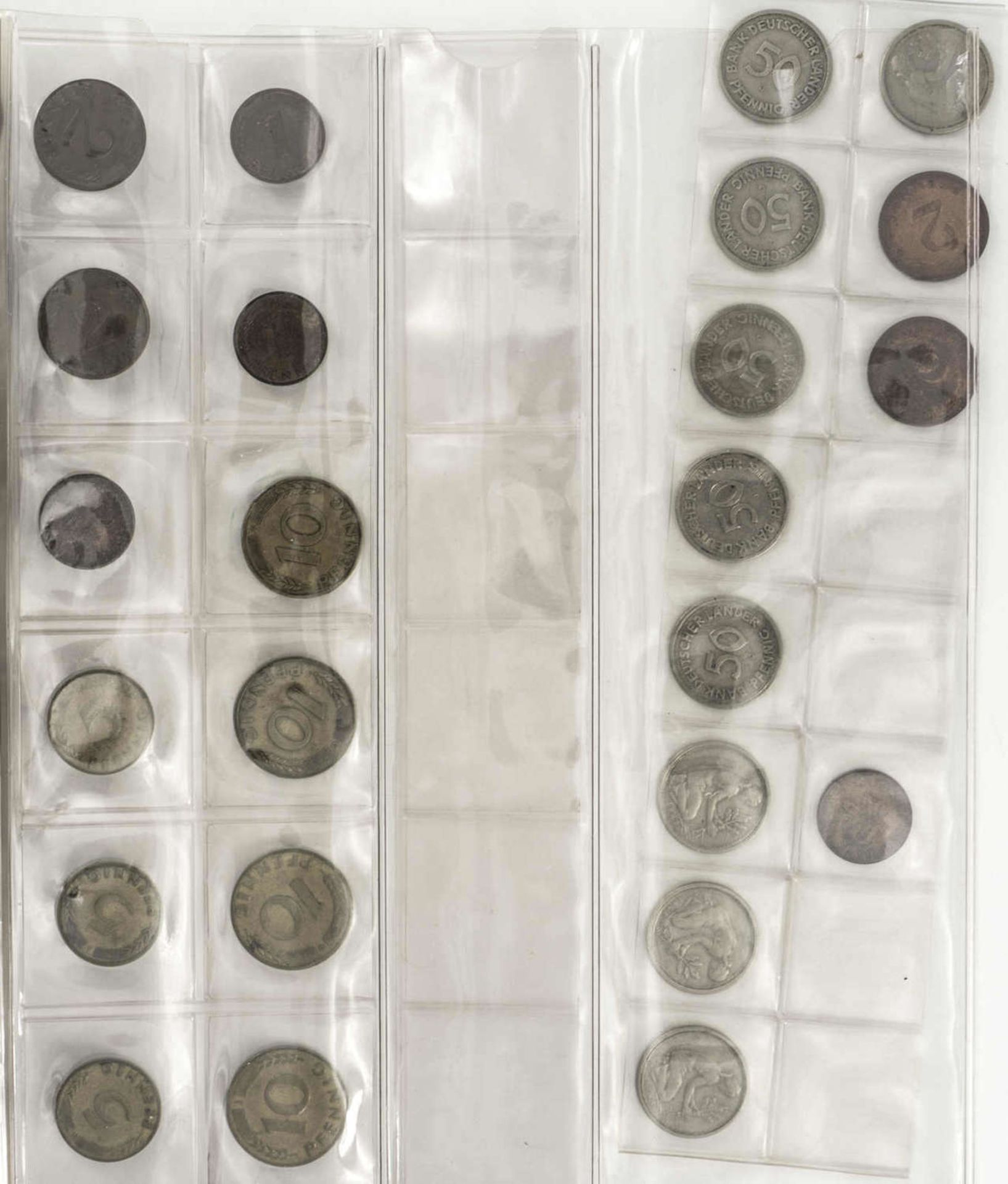 BRD Sammlung 1 Pfennig und 2 Pfennig - Münzen. Überwiegend alle vier Münzprägestätten. Dazu ei - Image 4 of 5