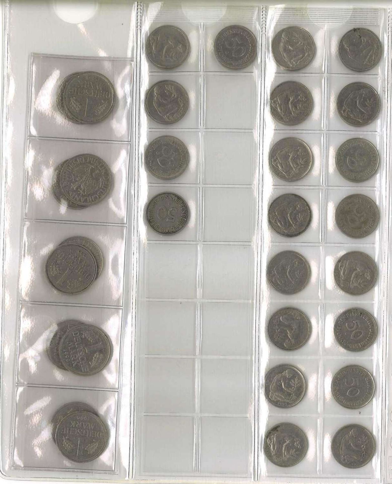 Lot Münzen, meist BRD, dabei 7x 10 Mark, 25x 5 Mark, 13x 2 Mark, 35x 1 Mark, 37x 50 Pfennig. Nomin - Image 6 of 6