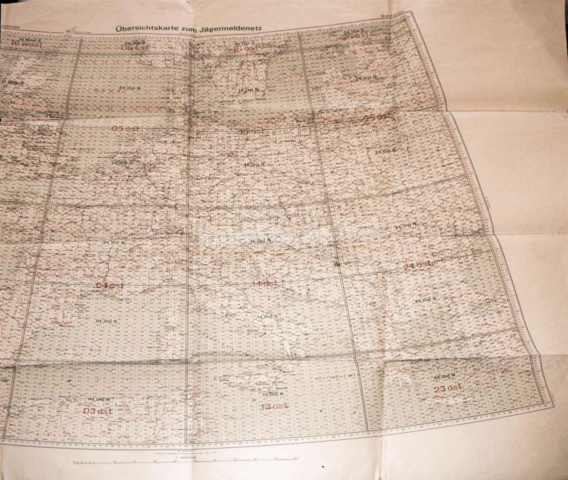 Große Übersichtskarte zum Jägermeldegesetz - selten.Large overview map of the Hunter Registratio