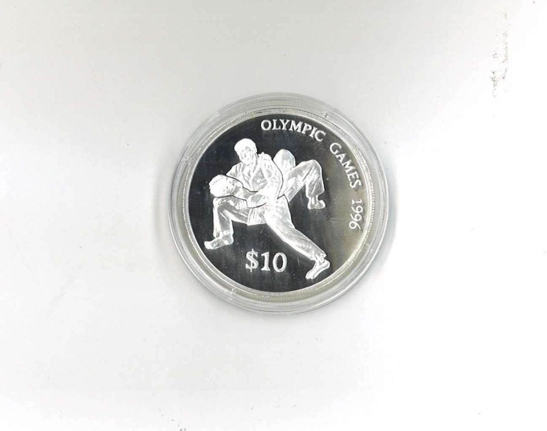 Olympische Spiele Fidschi-Inseln, 10 Dollar, 925/1000 Silber. Judo. Mit Zertifikat.Olympic Games Fi - Image 2 of 2