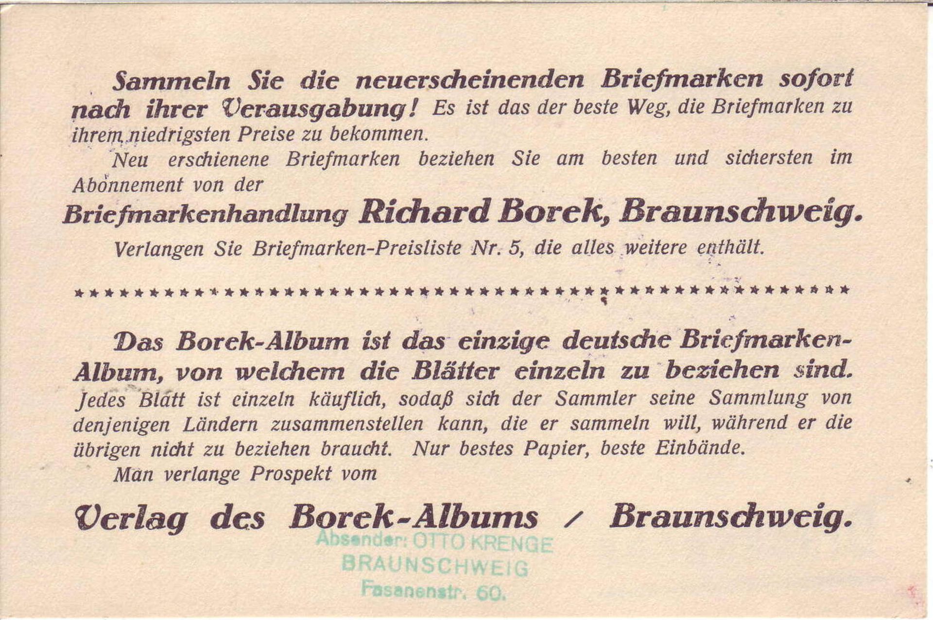 Luftpost - Beleg von Görlitz nach Braunschweig vom 24. Aug. 1925. Drucksache.Airmail - receipt fro - Image 2 of 2