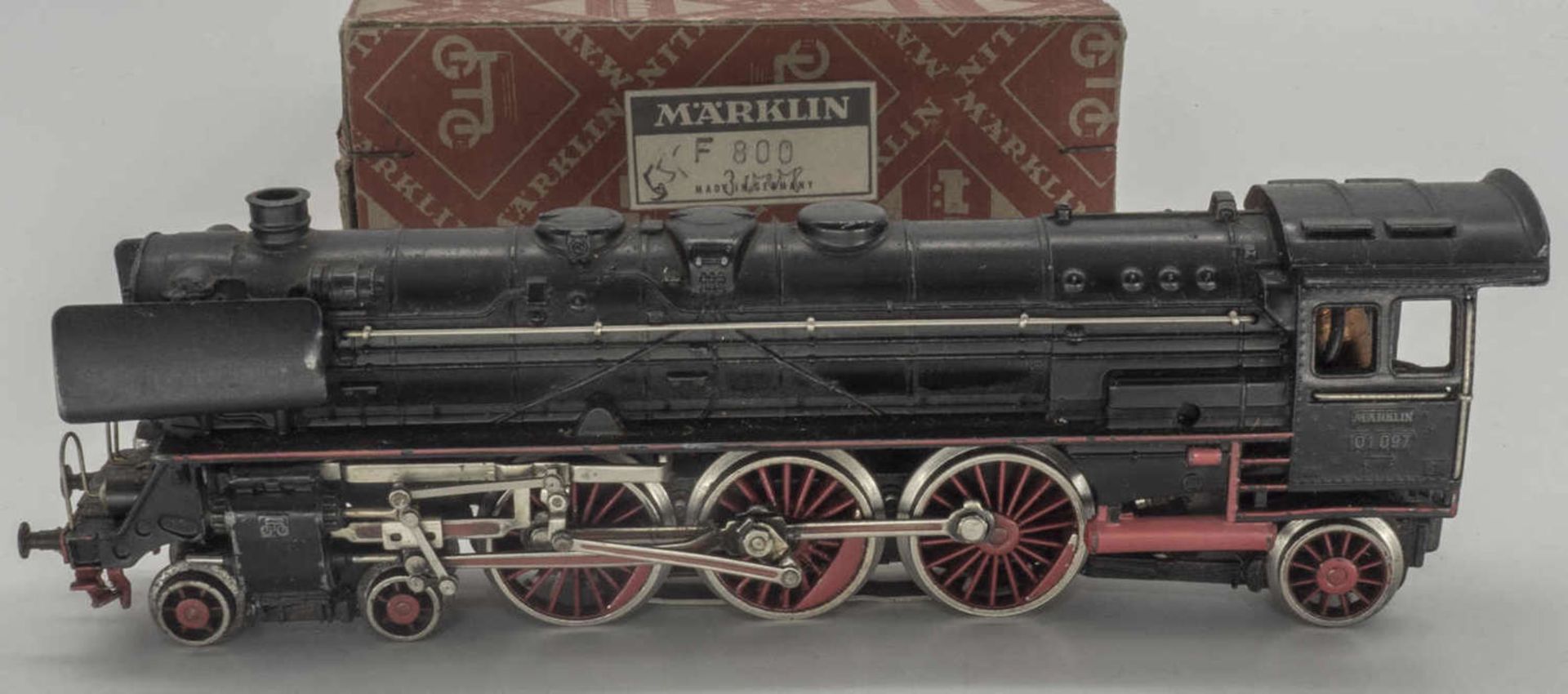 Märklin F 800, Dampflokomotive mit Schlepptender BR 01, in OVP (Rautenkarton), Guss, Spur H0, gebr - Bild 4 aus 6