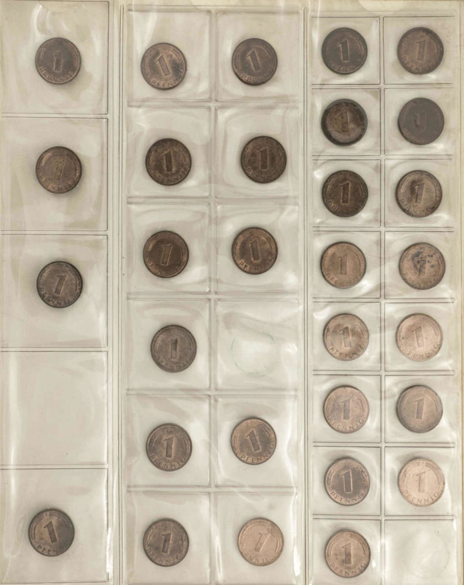 BRD Sammlung 1 Pfennig und 2 Pfennig - Münzen. Dabei: 1 Pfennig: 1948 - 50 DFGJ, 1966 - 85 DFGJ, 1 - Image 6 of 6