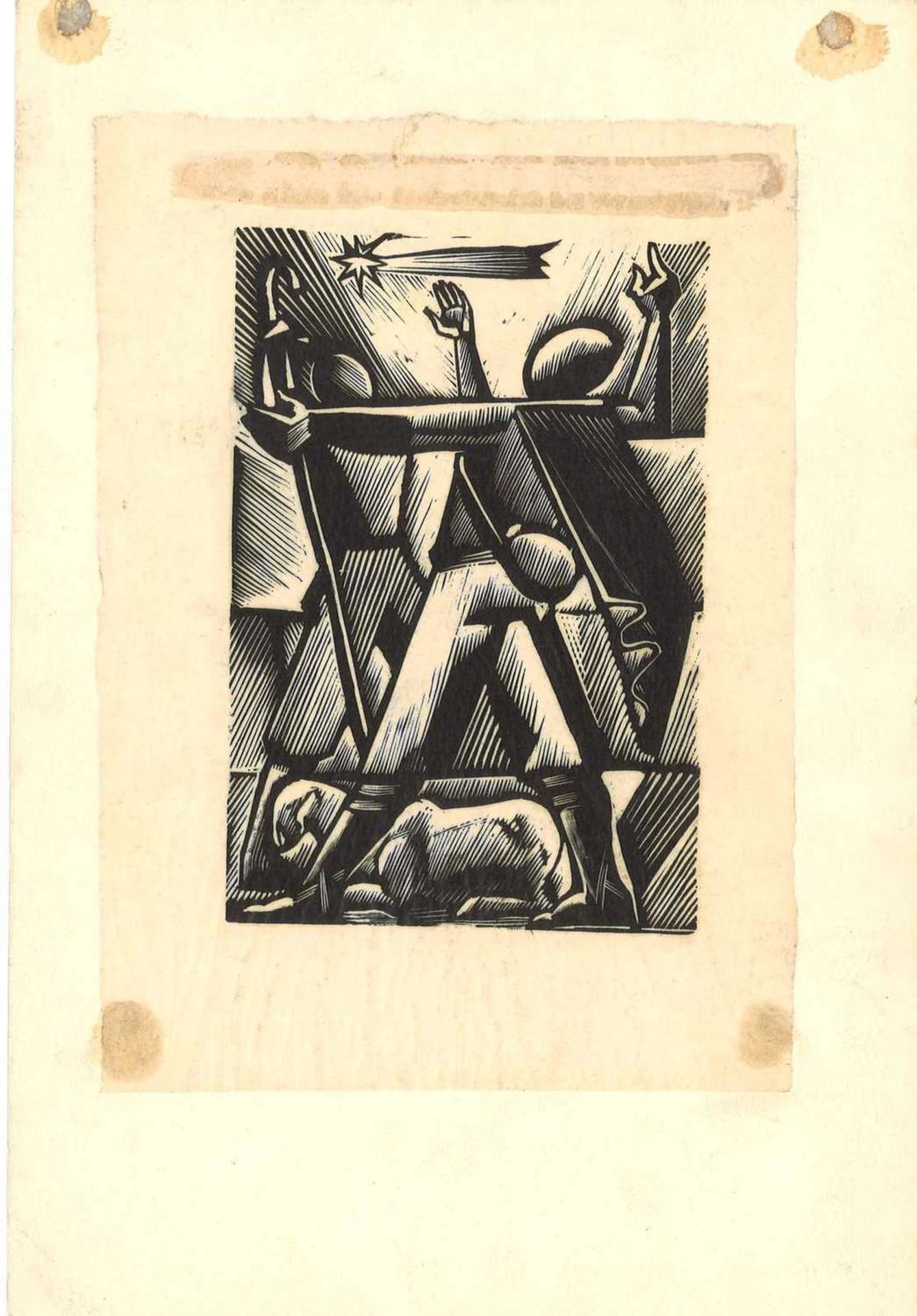 Bruno Colorio (1911-1991), Xylographie "Weihnacht", auf der Rückseite Stempel Colorio. Maße: Höh