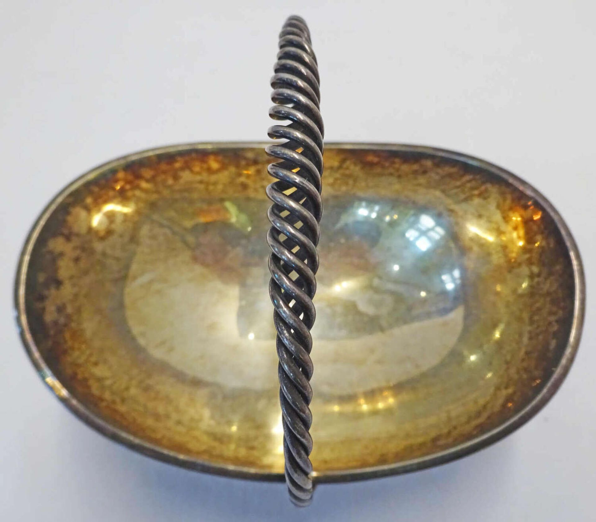 Silber Henkelschale mit Sterling Punze, guter Zustand. Höhe ca. 10 cmSilver handle bowl with sterl - Image 2 of 3