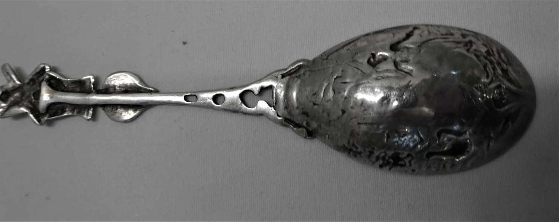 Silber Zierlöffel, 19. Jhrd., Silberpunze 800 HF. Länge ca. 16 cmSilver decorative spoon, 19th ce - Bild 2 aus 2