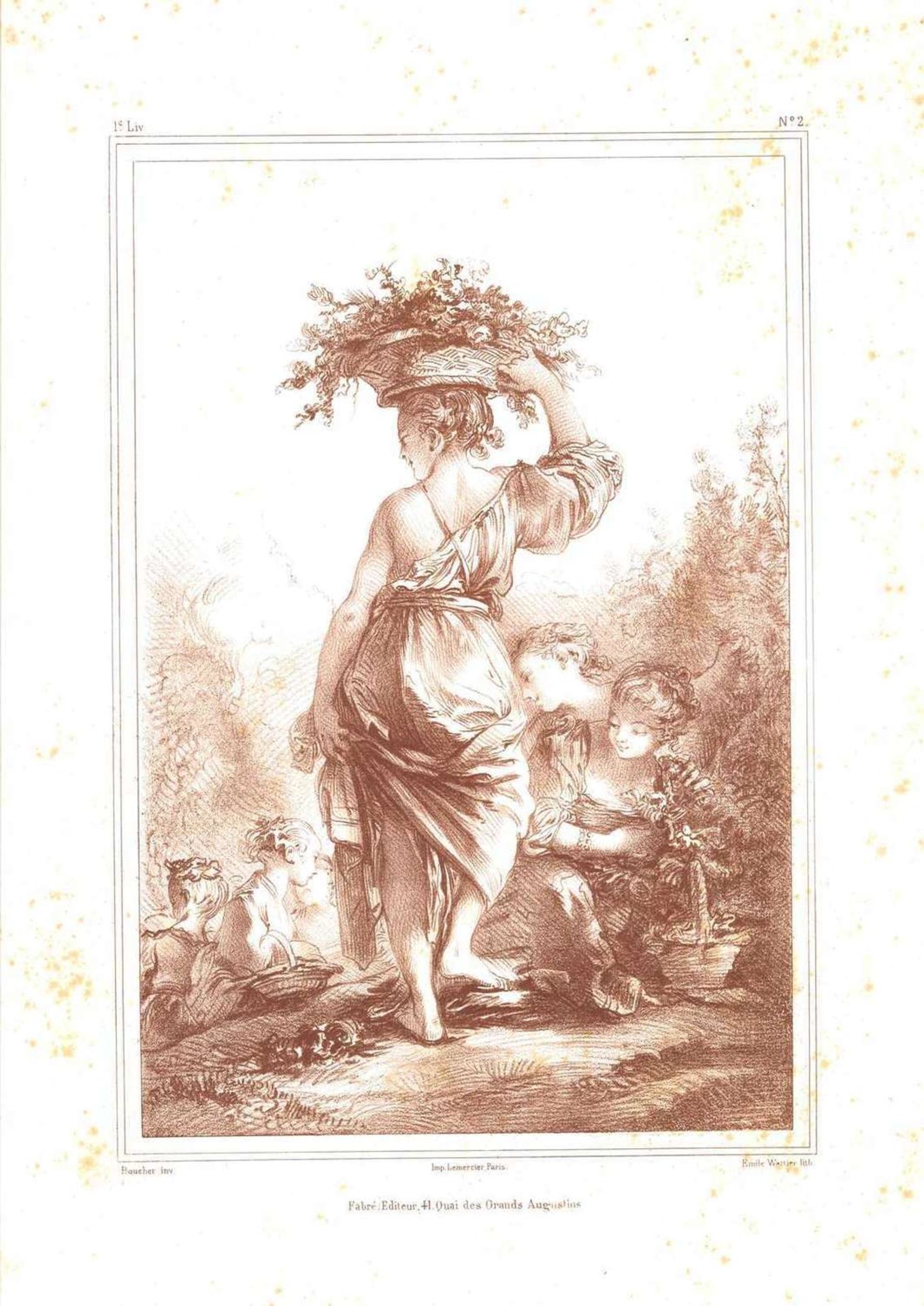 Emile Charles Wattier (1800-1868), Konvolut Lithographien nach Boucher, insgesamt 11 Blätter, hier