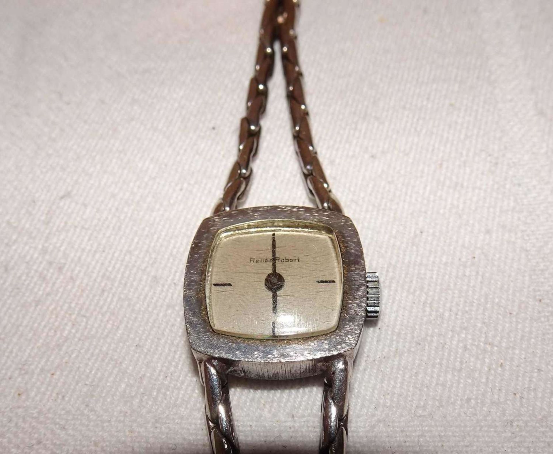 Damenarmbanduhr Renée Robert, mechanisch, Uhr läuft an. 800er Silber. Länge ca. 18 cm. Gewicht c - Image 2 of 2