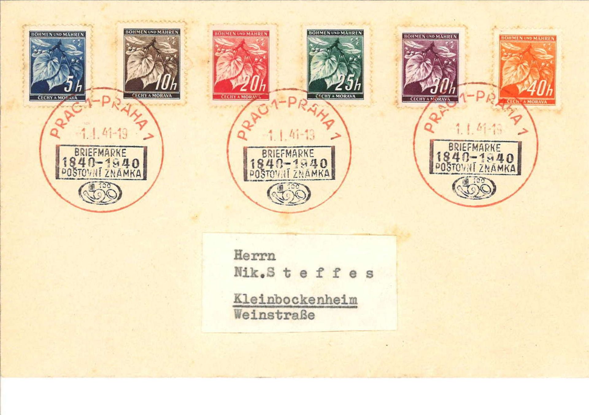3. Reich, Böhmen und Mähren, 1840-1940 Briefmarken