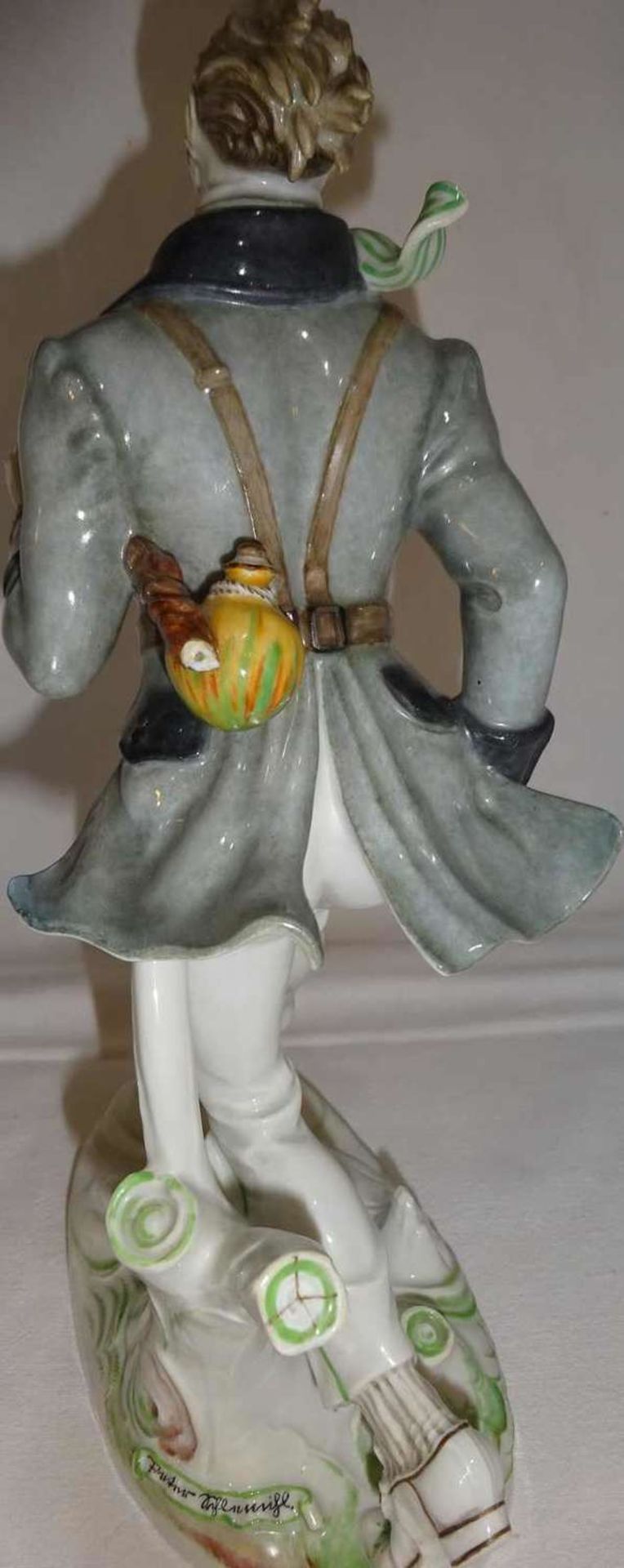 Große Meissen Figur Peter Schlemihl, Pfefferzeit 1924-1934, Höhe ca. 26 cm. Spazierstock am Ende - Bild 7 aus 9