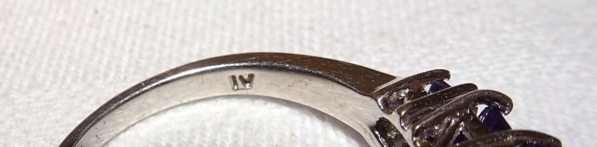 Damenring, 925er Silber, besetzt mit Amethysten. Ringgröße 56/57.Ladies ring, 925 silver, set wit - Bild 3 aus 3