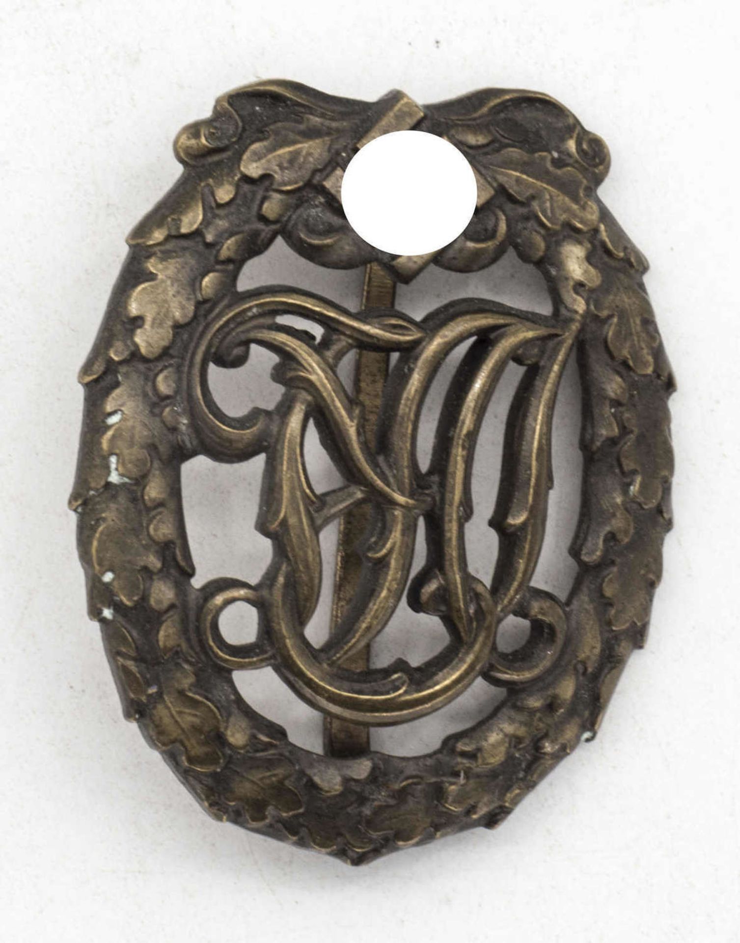 Reichs - Sportabzeichen, bronze, 2. WK. Innen: Ferd. Wagner, D.R.G.M. 35269.Reich sports badge, br