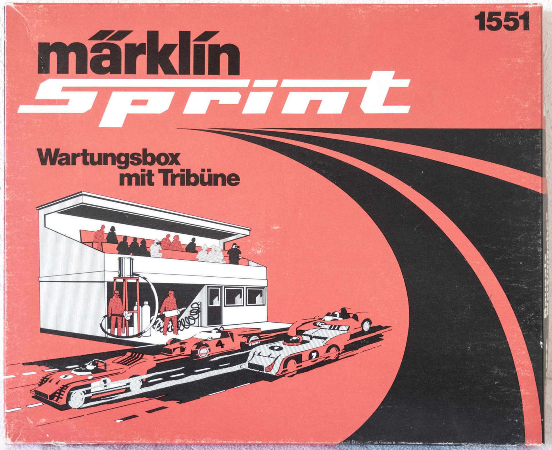 Märklin Sprint 1551 Wartungsbox mit Tribüne. Neuwertig in OVP. Ungebaut. Märklin Sprint 1551