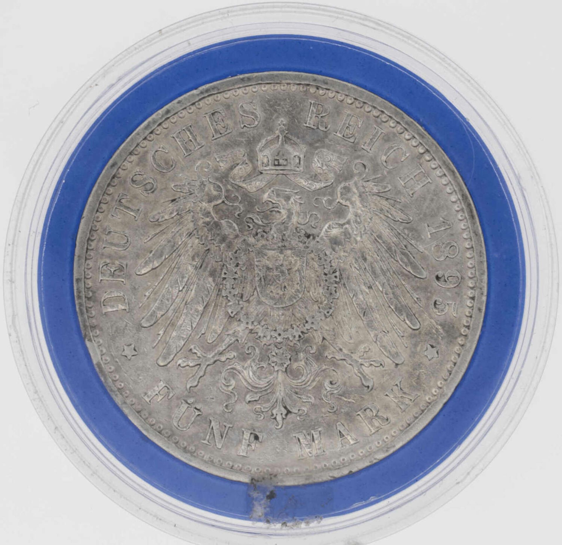 Deutsches Kaiserreich Preußen 1895 A, 5.- Mark - Silbermünze "Wilhelm II. Deutscher Kaiser König - Bild 2 aus 2