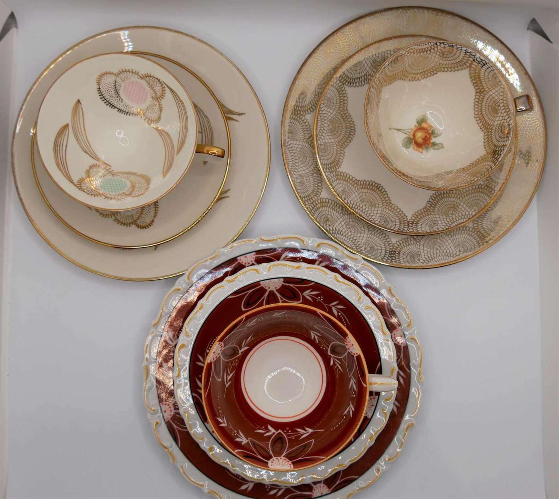 3 alte Sammelgedecke, 2x gemarkt. Guter Zustand. 3 old collective place settings, marked 2x. Good - Image 2 of 3